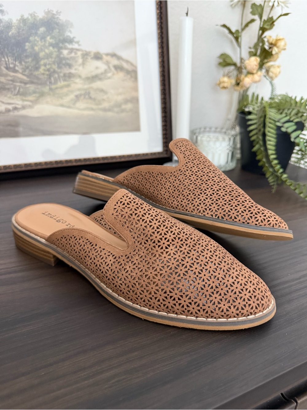 Indigo Rd. Haddler Slide On Block Heel Mule - Tan